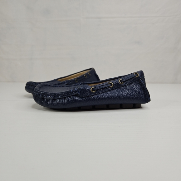 Janie And Jack Boy Connor Navy Leather New Driving Shoes Dress Kid Size 10 - Picture 2 of 15